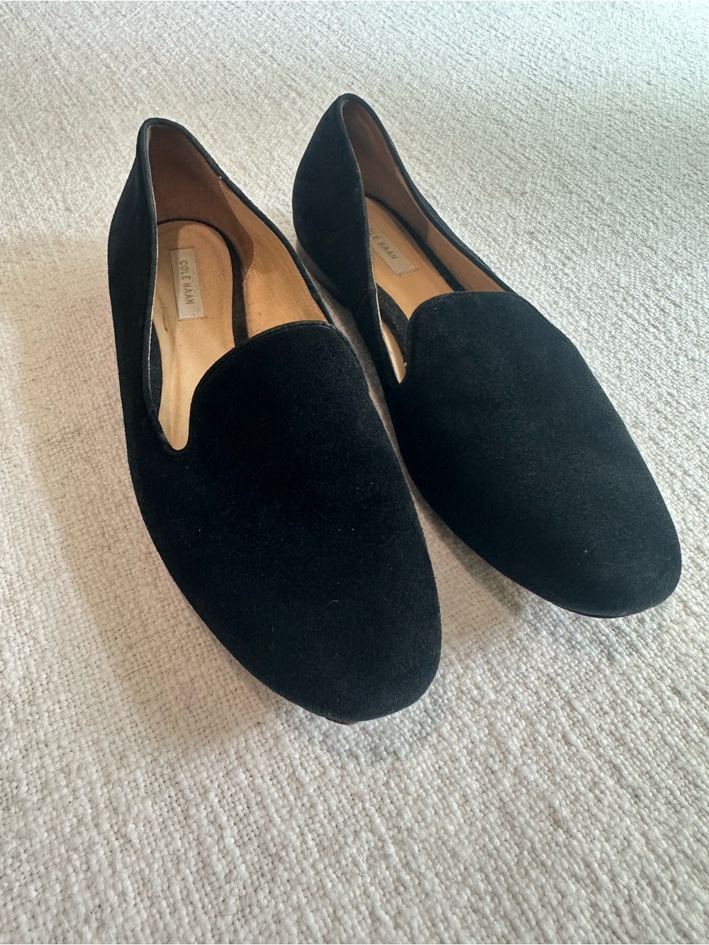 Cole Haan Black Suede Women's Slip-On Loafers